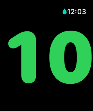 LapPacer showing 10 in green on Apple Watch, ahead of pace