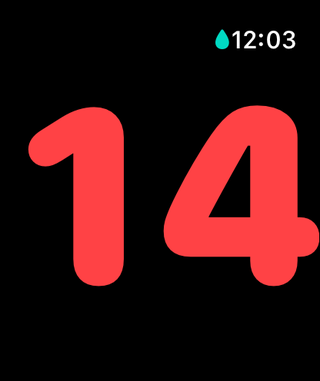 LapPacer showing 14 in red on Apple Watch, behind pace